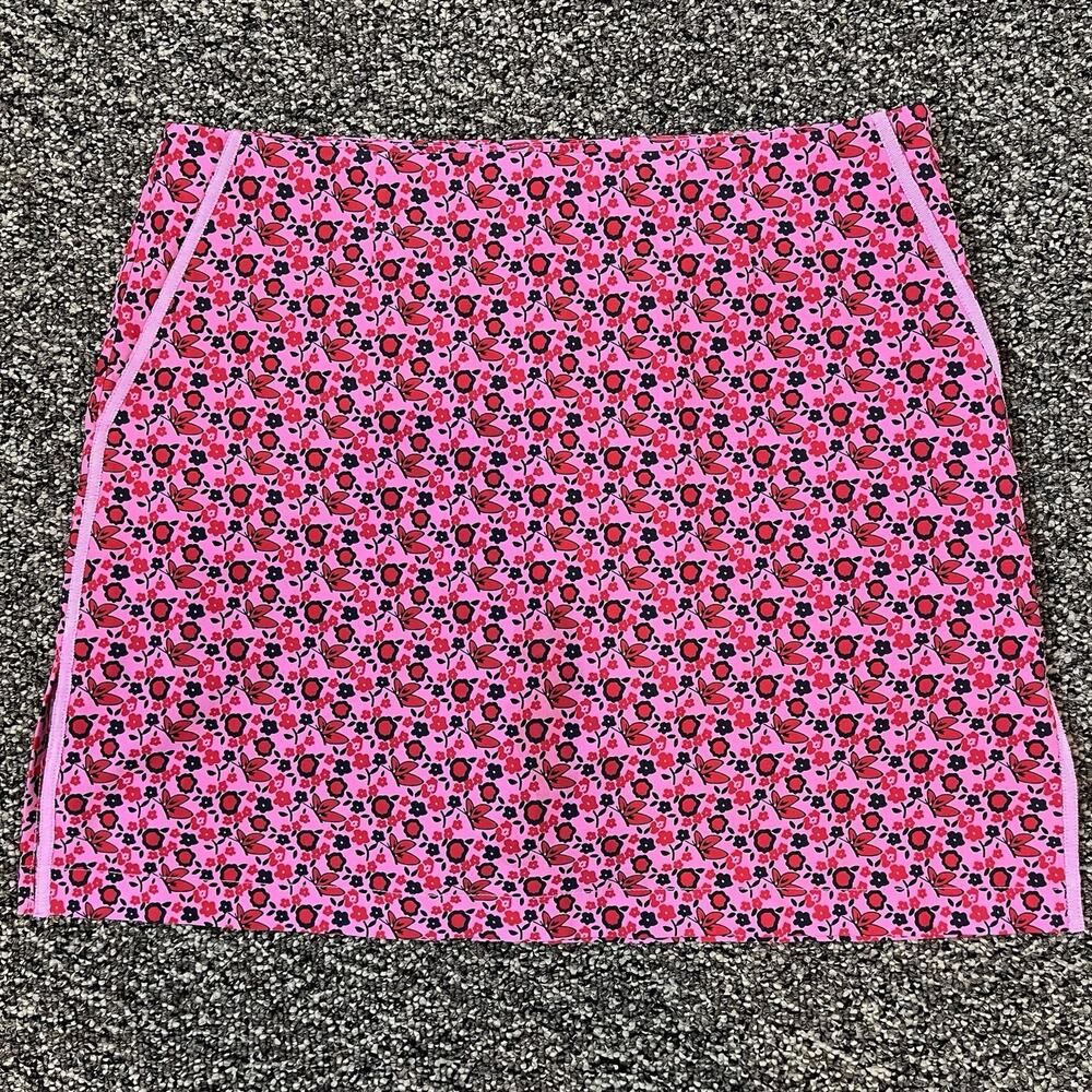 Golftini "Take Flight" Skort Size 4 Pink/Red Floral Golf Tennis Skirt Pockets